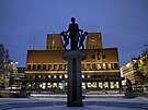 Pohled na radnici v Oslu, kde se udluje Nobelova cena za mír. (9. prosince...