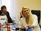 Ne�sp�n� kandid�tka Jana Nagyov� ANO sleduje z�v�r s��t�n� voleb ve �t�bu ANO...