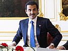 Katarský emír Tamim bin Hamad Sání na návtv v Praze. (5. íjna 2022)