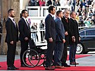 Prezident Milo Zeman a katarský emír Tamim bin Hamad Sání pi eské státní...