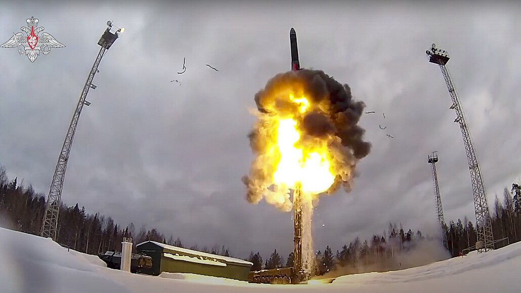 Odpálení ruské balistické rakety RS-24 Jars (19. února 2022)