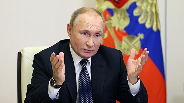 Vladimir Putin při projevu před ruskými učiteli (5. října 2022)