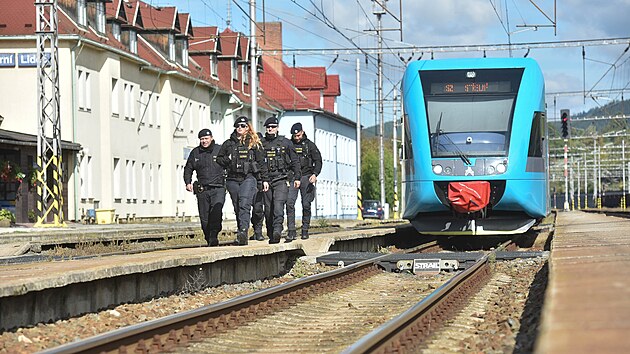 Policisté kontrolují hranice se Slovenskem na silnicích, železnicích i stezkách v lesích. (září 2022)