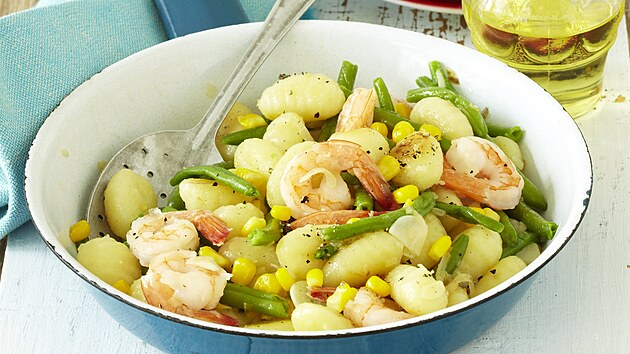 Restovan� gnocchi s krevetami