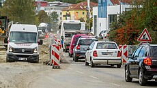 Práce komplikují provoz na výjezdu z eských Budjovic na Braniov.