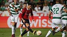 Cristiano Ronaldo b�hem zápasu Evropské ligy s Nikósií