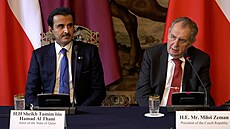 Katarský emír Tamim bin Hamad Sání s prezidentem Milošem Zemanem na Pražském... | na serveru Lidovky.cz | aktuální zprávy
