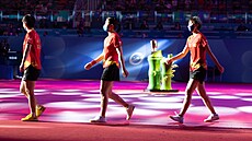 Čínské stolní tenistky na mistrovství světa družstev.