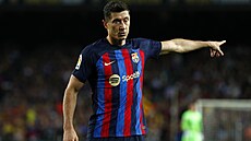 Robert Lewandowski v dresu Barcelony.