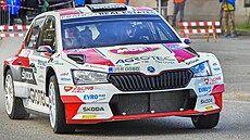 Posádka Jan Kopecký, Jan Hlou�ek na trati Rallye Pa�ejov.