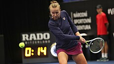 Barbora Krejíková v ostravském tvrtfinále s Alycií Parksovou.