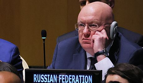 Ruský velvyslanec pi OSN Vasilij Nbenzja (10. íjna 2022)