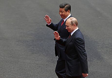 ínský prezident Si in-pching a jeho ruský protjek Vladimir Putin