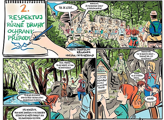 Nový komiks uí dti, jak se správn chovat v Národním parku eské výcarsko.