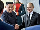 Ruský prezident Vladimir Putin (vpravo) a severokorejský vdce Kim ong-un pi...