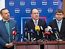 Tisková konference koalice SPOLU za úasti ministra kultury Martina Baxy (ODS),...