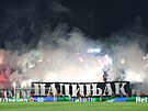 Fanouci Partizanu Blehrad  bhem utkání Konferenní ligy proti Kolínu nad...