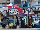 Na Václavském námstí se konal protest proti ruskému bombardování ukrajinských...