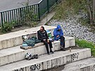 Bezdomovci v Plzni. (8. 10. 2022)