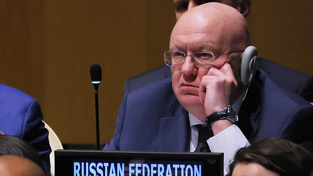Ruský velvyslanec pi OSN Vasilij Nbenzja (10. íjna 2022)