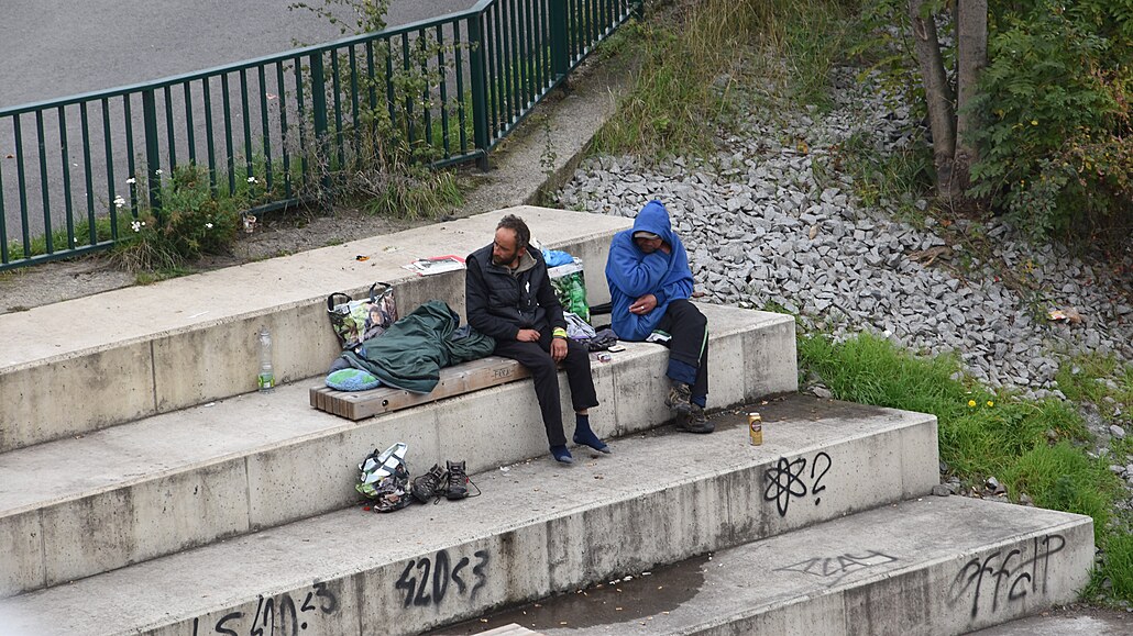 Bezdomovci v Plzni (8. 10. 2022)