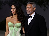 George Clooney a jeho man�elka Amal (Los Angeles, 15. �íjna 2022)