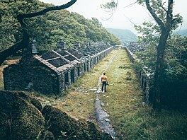 Oputné domy postavené pro dlníky bidlicového lomu Dinorwic Quarry v...