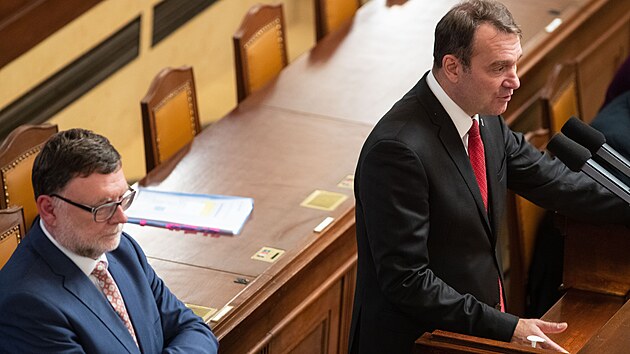 Jednn Poslaneck snmovny. Na snmku Radim Fiala (SPD). (18. jna 2022)