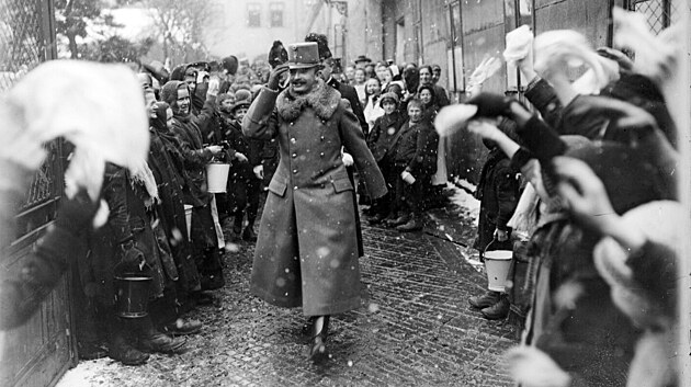 Rakousko-uhersk csa Karel I. pi nvtv Kraslic 26. bezna 1918