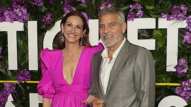 Julia Robertsov a George Clooney (Los Angeles, 17. jna 2022)