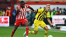 Momentka z utkání Unionu Berlín proti Borussii Dortmund.