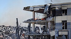 Kyjevská civilní budova po ruském raketovém útoku (10.íjna 2022)