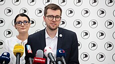 Tisková konference Pirát�. Na snímku Jakub Michálek. (11. �íjna 2022)