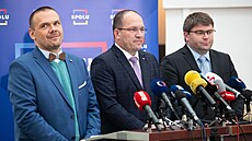 Tisková konference koalice SPOLU za úasti ministra kultury Martina Baxy (ODS),...