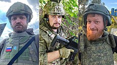 Populární ru�tí vojen�tí korespondenti a bloge�i (zleva): Alexandr Koc, Vladlen...