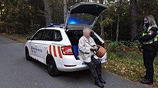 Pardubi�tí strá�níci zachra�ovali v lesích u Horního Jelení seniorku z p�íkopu.