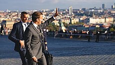 Francouzský prezident Emanuel Macron v Praze