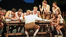 Generální zkou�ka p�edstavení Klapzubova jedenáctka v Divadle J. K. Tyla v...