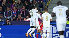 Gólová radost fotbalist� Bayernu Mnichov v Plzni.