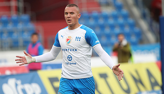Ladislav Almási z Ostravy se raduje z gólu proti Mladé Boleslavi.