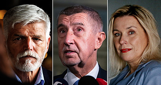 Zleva: Petr Pavel, Andrej Babiš, Danuše Nerudová