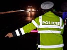 Policisté kontrolují hranice se Slovenskem. (30. záí 2022)