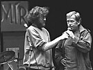 Jan Rejek a Václav Havel si povídají na festivalu v Lipnici v roce 1988. Bylo...