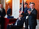 Prezident Milo Zeman jmenoval na Praském hrad nové soudce. Na snímku ministr...