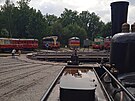Pohled z parní lokomotivy 310 127. Vyfoceno v elezniním muzeu Luná u...