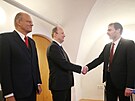Koalin dohodu v Jihlav podepsali ldi ANO Radek Popelka (vpravo), Petr...