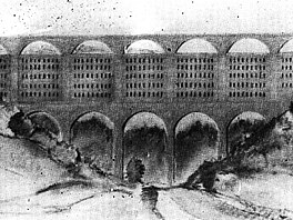 Jeden z nerealizovaných návrh viaduktu Göltzschtalbrücke