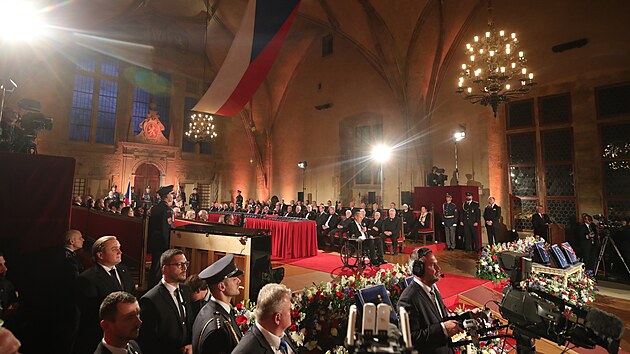 Prezident Milo Zeman udloval u pleitosti sttnho svtku 28. jna sttn vyznamenn, 28. jna 2022, Prask hrad, Praha.