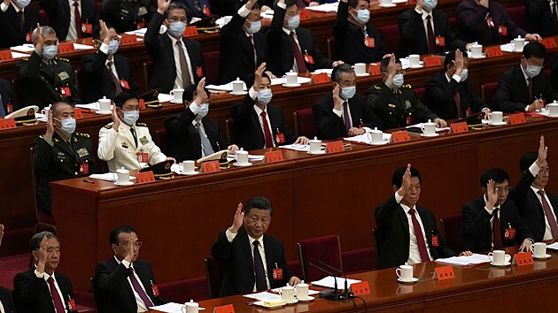 nsk prezident Si in-pching (uprosted) na 20. sjezdu komunist. (22. jna 2022)