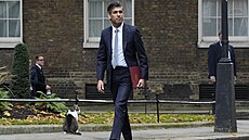 Nový britský premiér Rishi Sunak pichází do Downing Street. (25. íjna 2022)